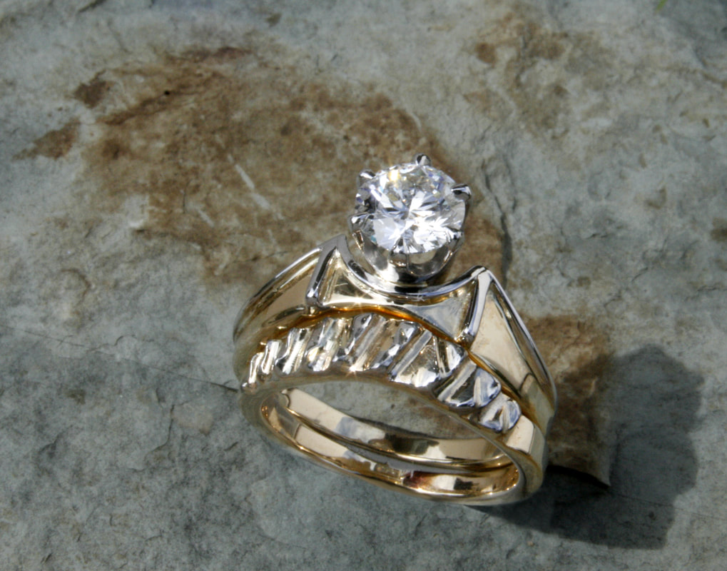 Mackinaw Bridge Inspired Diamond Engagement Ring